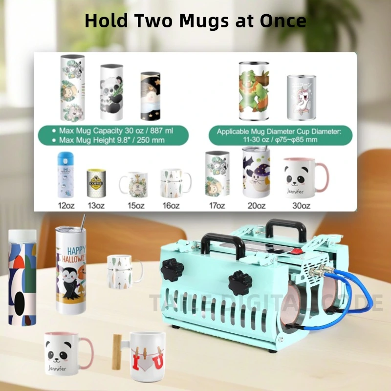 2-in-1 Upgraded Double Stations 30oz Tumbler Heat Press Machine 