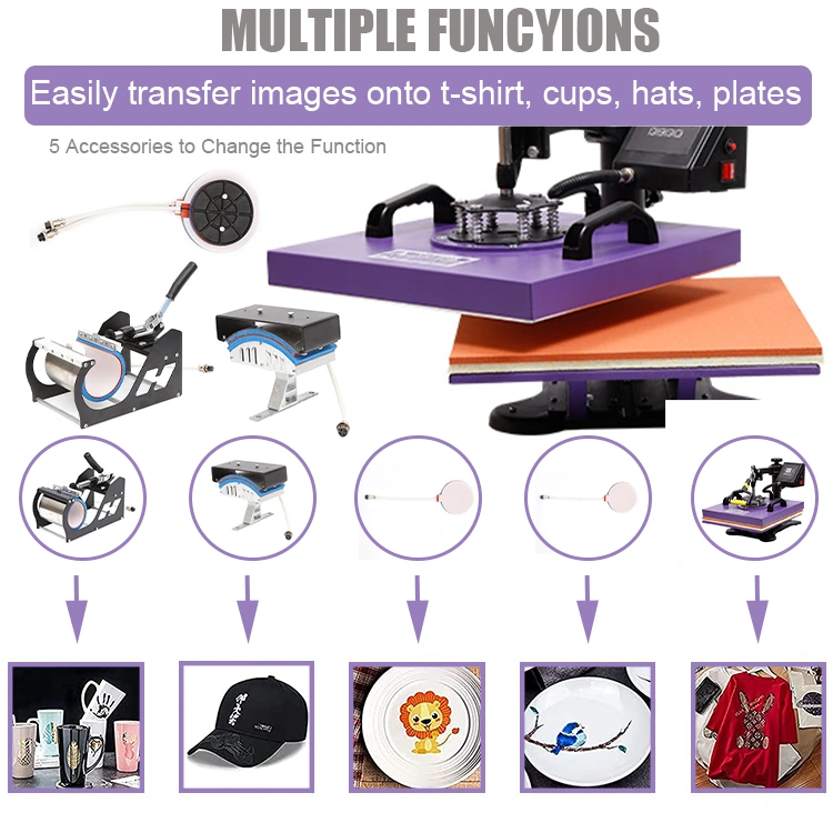 38x38cm 5-in-1 combo heat press machine 