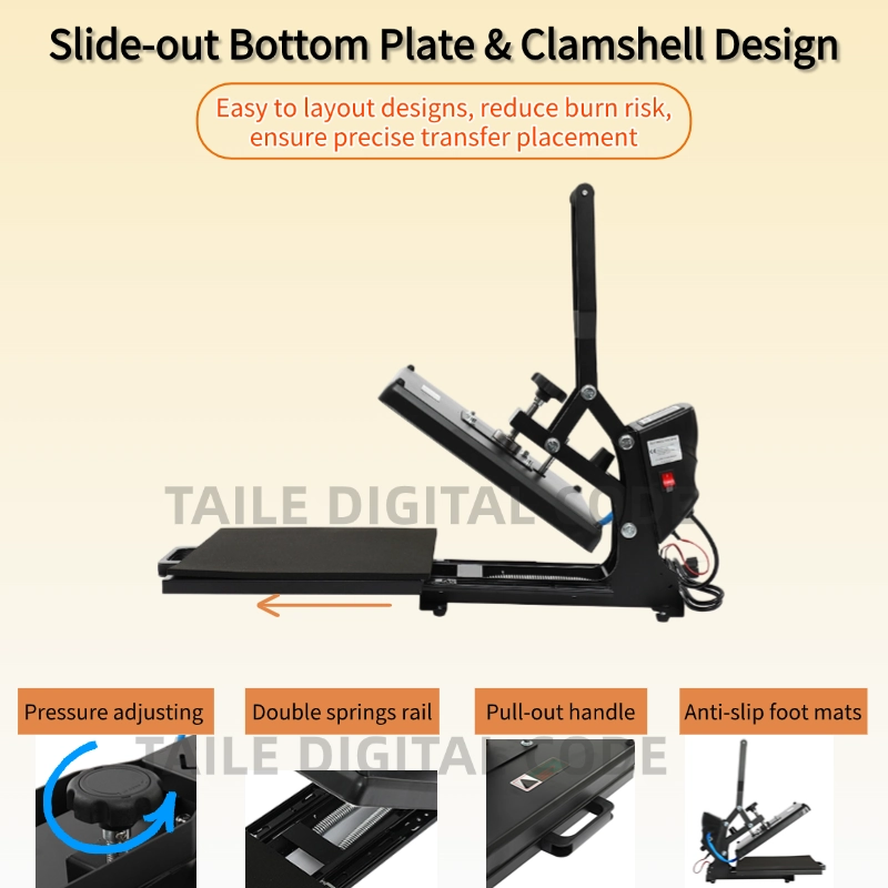38x38cm Upgraded Heat Press Machine Slide out