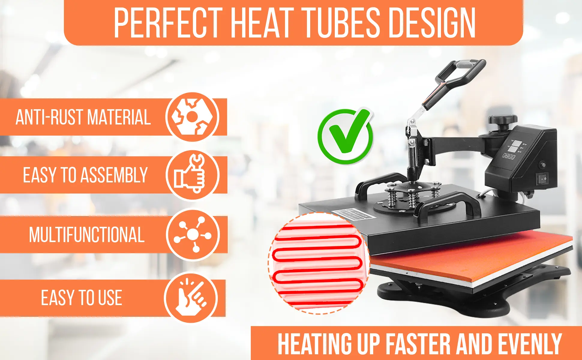 38x38cm combo heat press machine 8-in-1