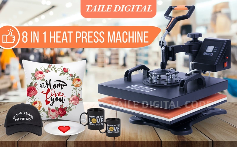 38x38cm combo heat press machine 8-in-1