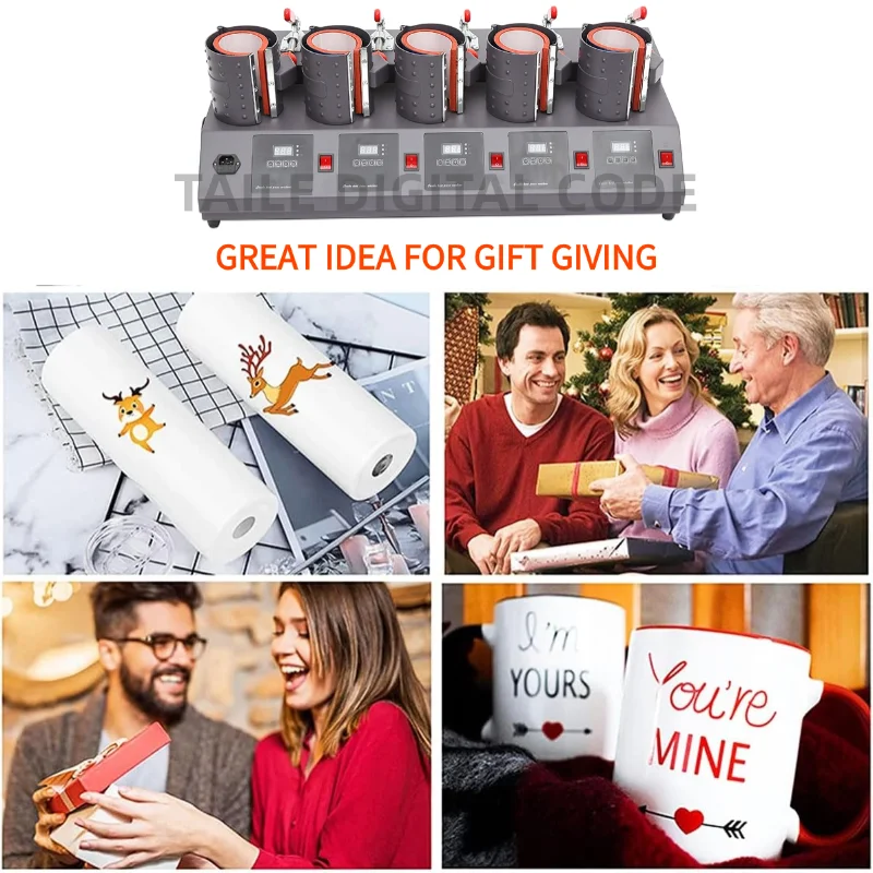 5 in 1 5 Units 11oz Mug Heat Press Machine 