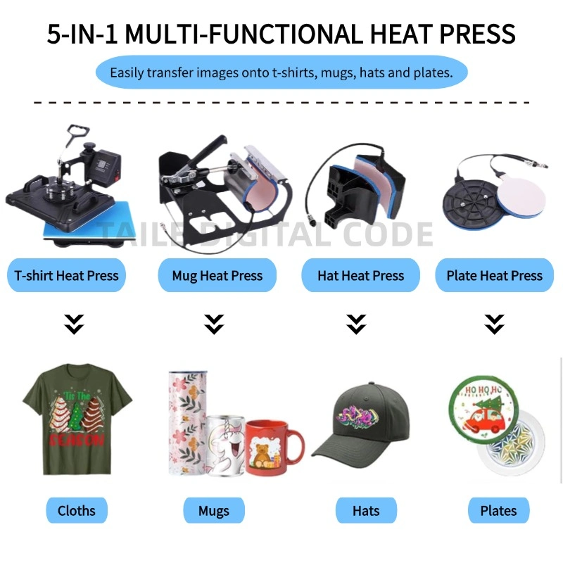 29x38cm 5-in-1 combo heat press machine