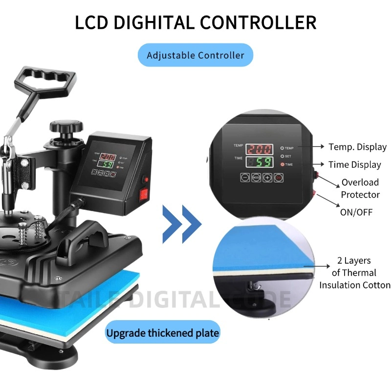 29x38cm 5-in-1 combo heat press machine
