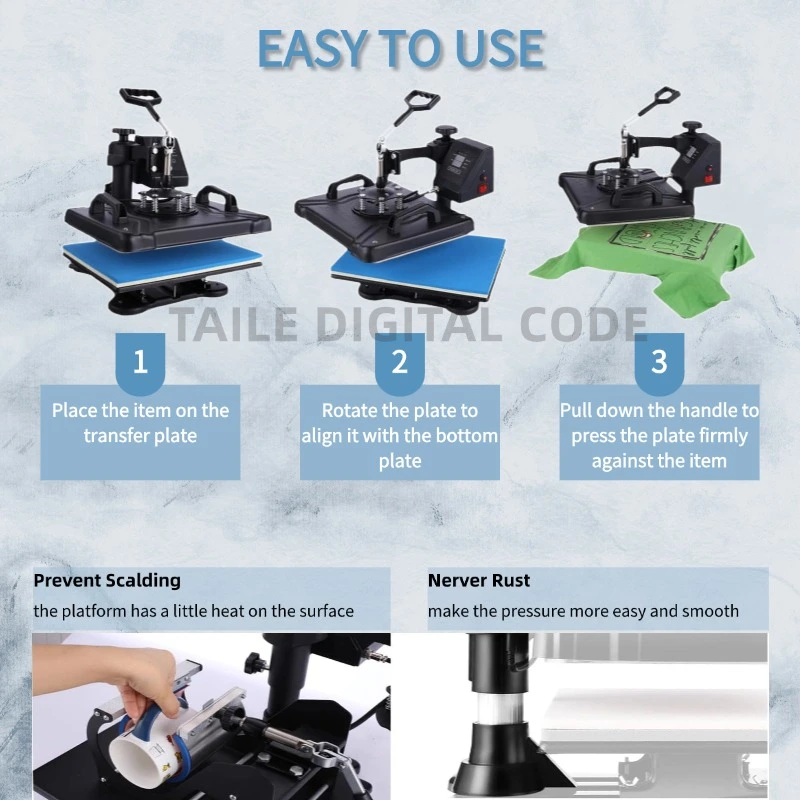 29x38cm 8-in-1 combo heat press machine 