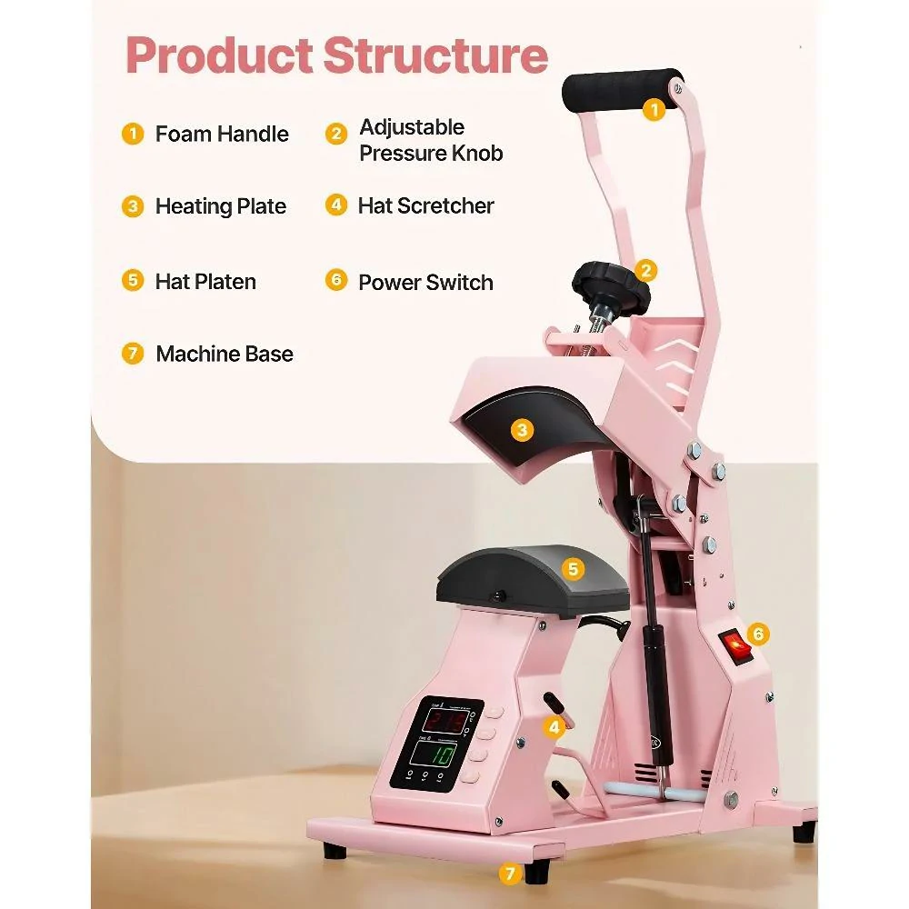 Portable Cap Heat Press Machine