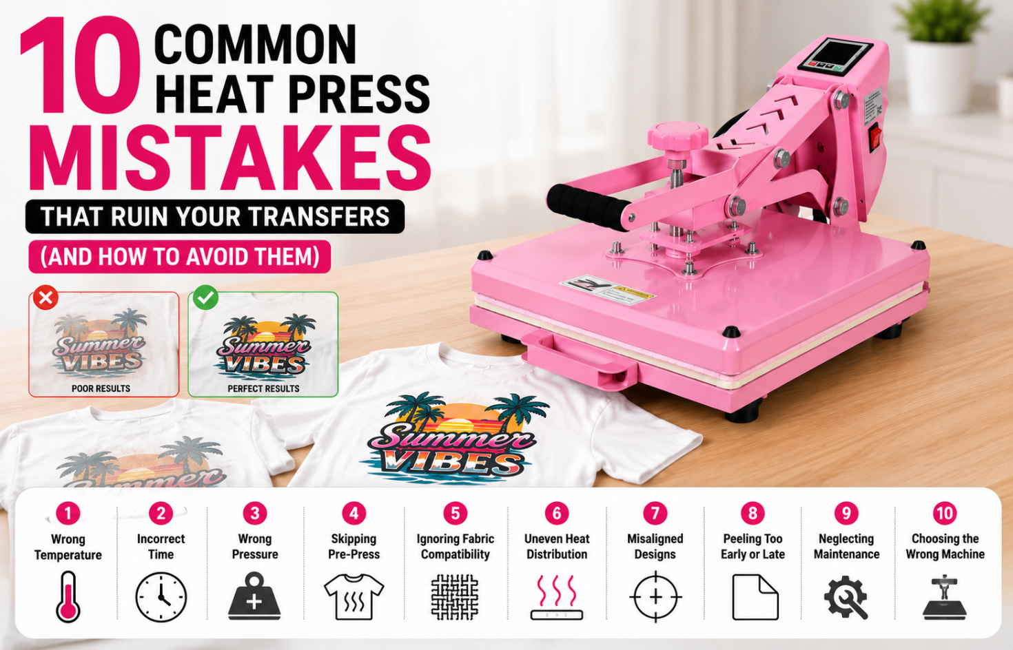 10 Common Heat Press Mistakes That Ruin Your Transfers 10 Common Heat Press Mistakes That Ruin Your Transfers